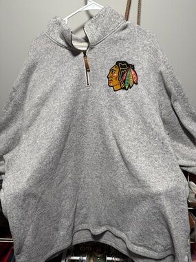 Gray Chicago Blackhawks Quarter Zip